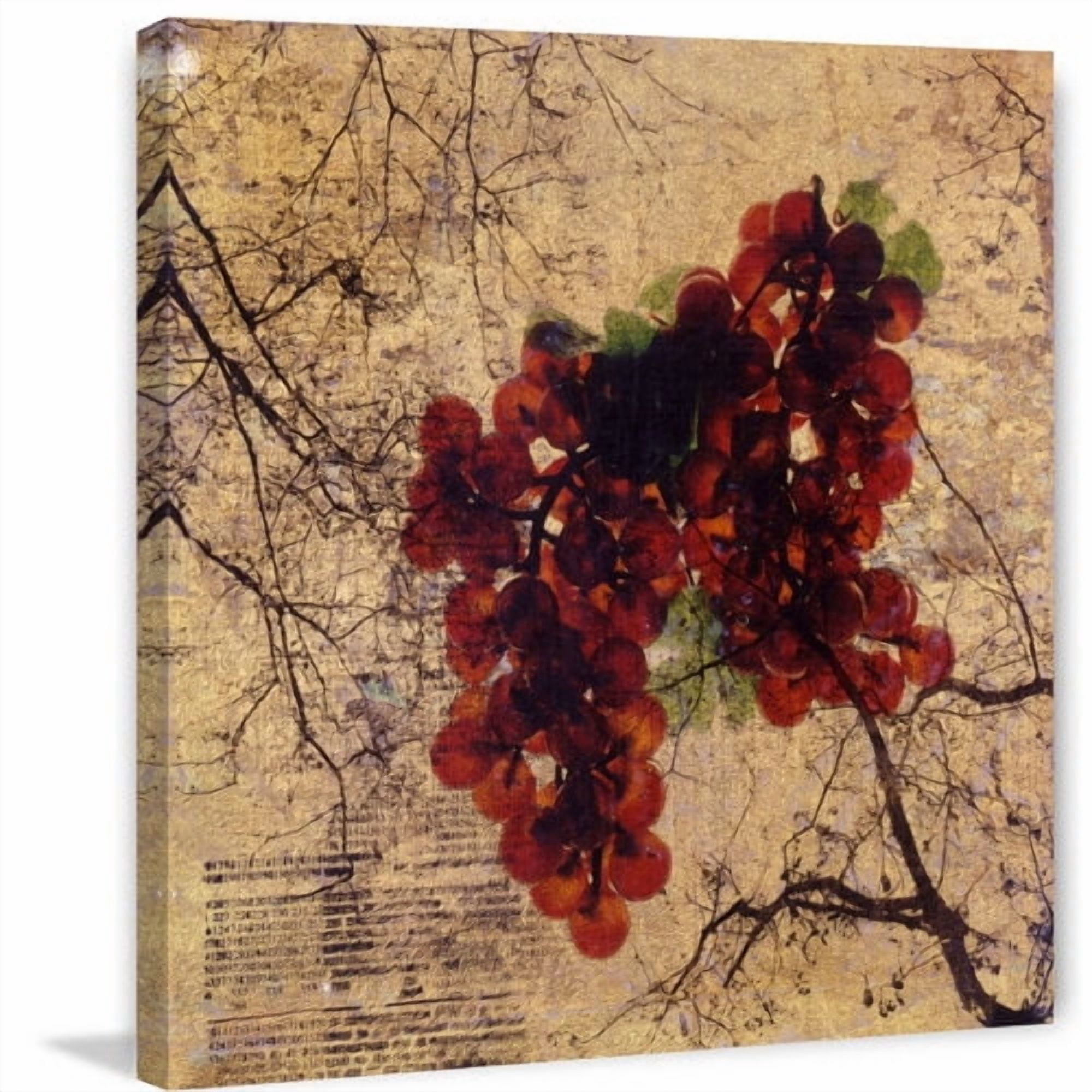 "Grapes on a Vine" Painting Print on Wrapped Canvas