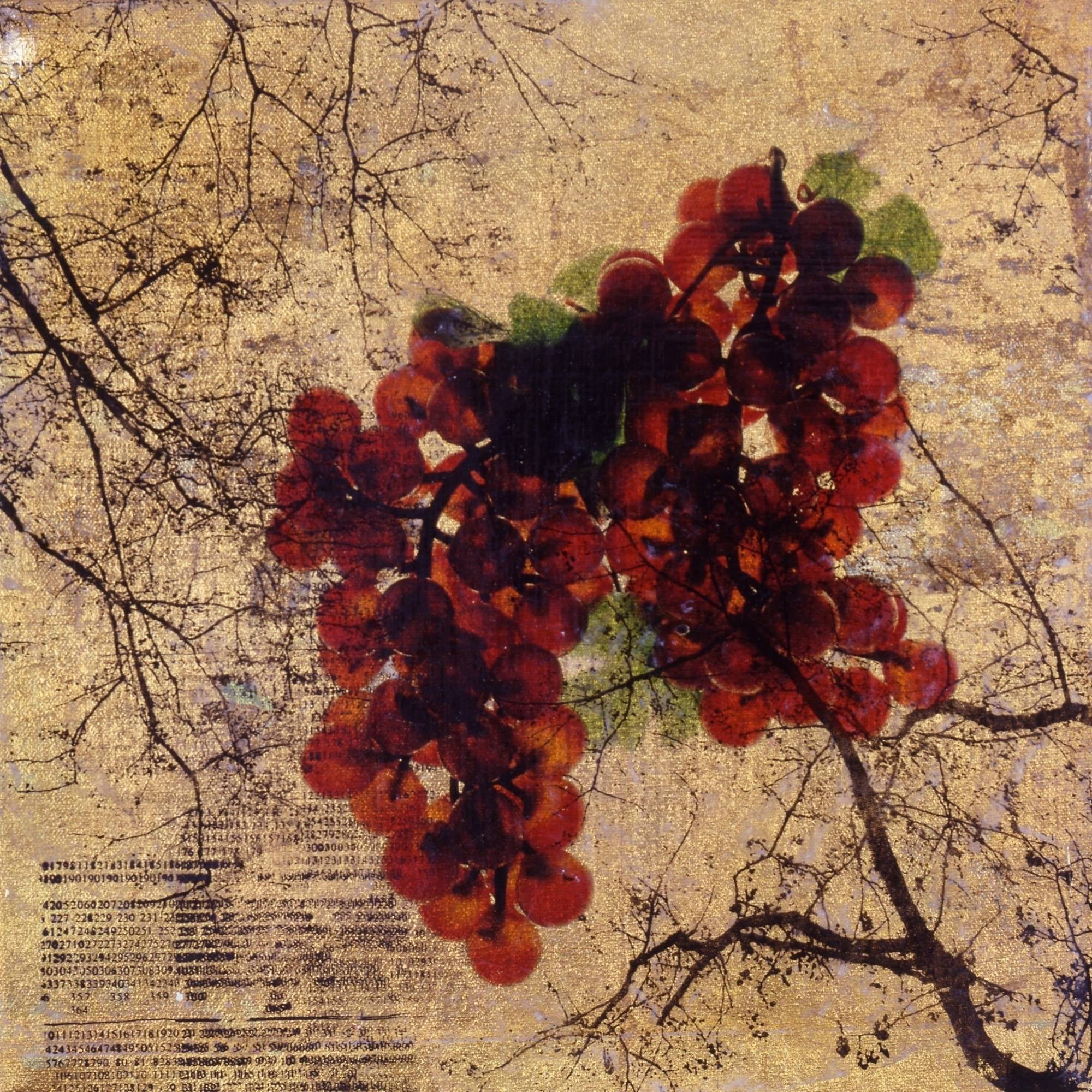 Large Beige and Red Grapes on Canvas Wall Art