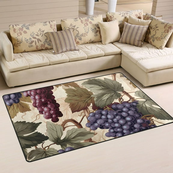 Grapes with Leaves Area Floor Mats Non-Slip Rugs Soft Doormat 60 x 39 inch Carpet for Living Dining Room Bedroom Decorative