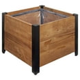 thumbnail image 1 of Grapevine 17.2 Inch Wooden Square Urban Raised Garden Planter Box w/ Liner, 1 of 11