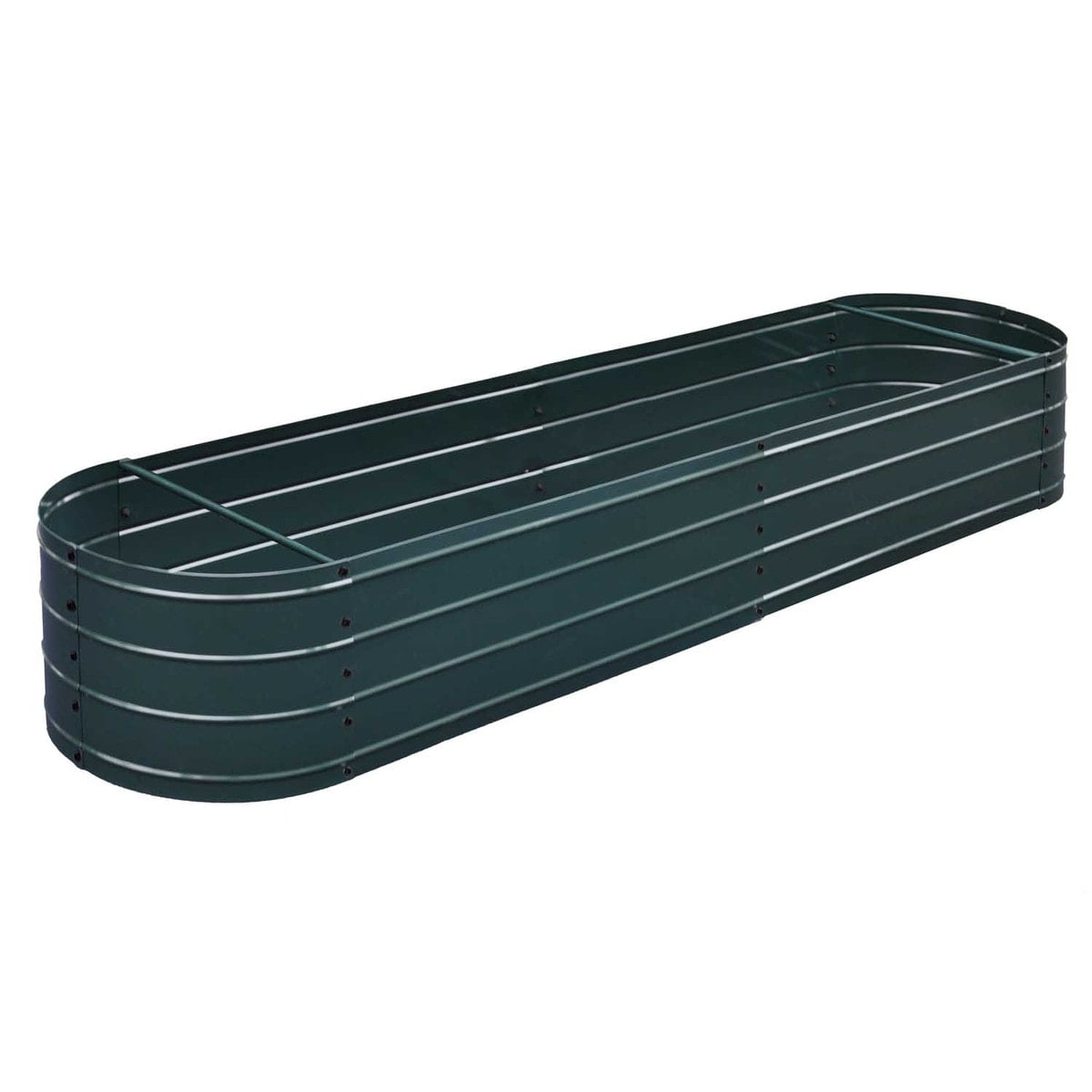 Green Oval Galvanized Steel Raised Garden Bed, 79.25"