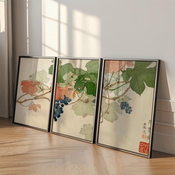 Grapevine Japanese Botanical Style Wall Art Version Two, Poster Only