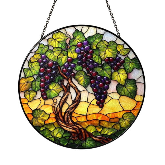 Grapevine Tree Stained Glass Style Suncatcher – Garden Window Decor2101
