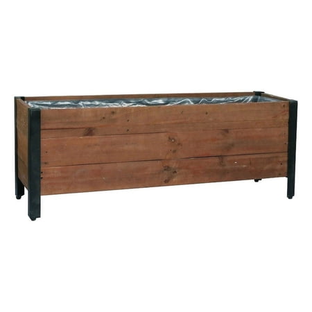 Grapevine Urban Garden Recycled Wood and Metal Planter 46IN Rectangular