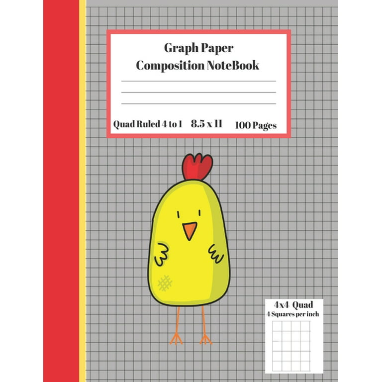 Graph Paper Notebook: (Large, 8.5x11) 100 Pages, 4 Squares Per Inch, Math and Science Graph Paper Composition Notebook for Students