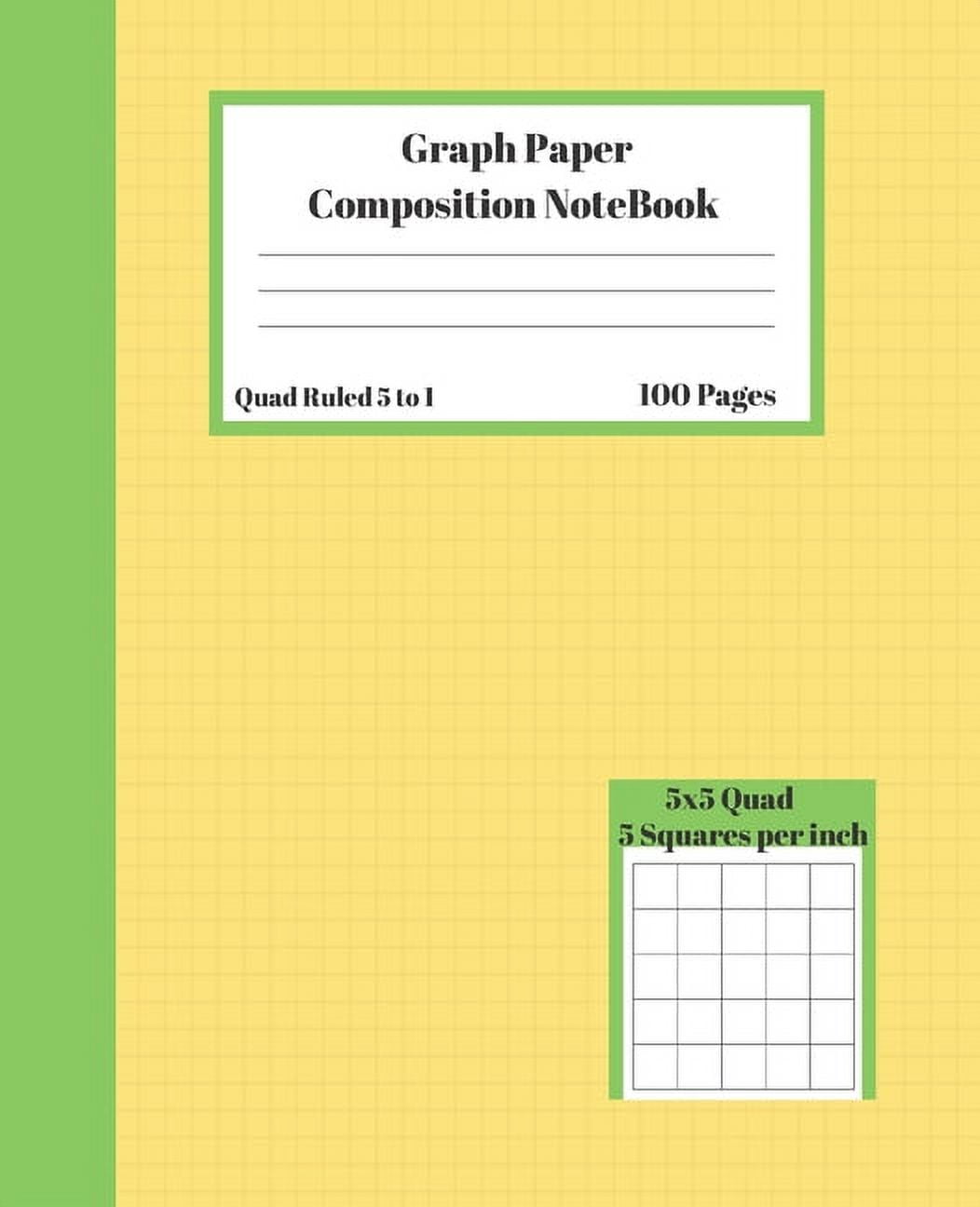Graph Composition Notebook 5 Squares per inch 5x5 Quad Ruled 5 to 1 100
