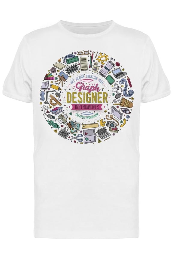 Graph Designer Inside A Circel T-Shirt Men -Image by Shutterstock, Male Small