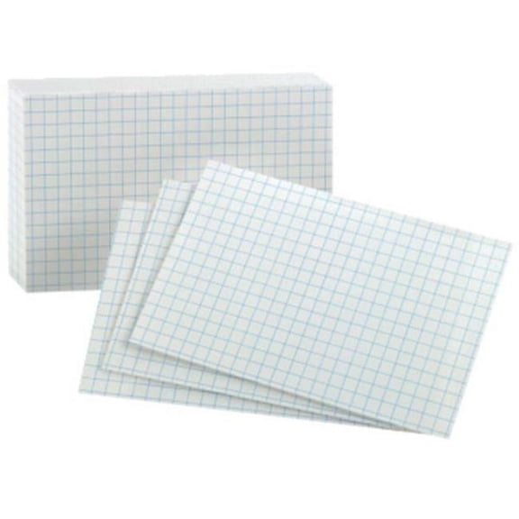 Graph Index Cards, 3" x 5", White, 100 Per Pack, 3 Packs
