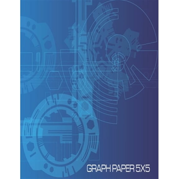 Graph Paper 5x5: 8.5 x 11 150 page 5 x 5 graph paper. Schematic futuristic front cover. Perfect for drafting students and gamers.