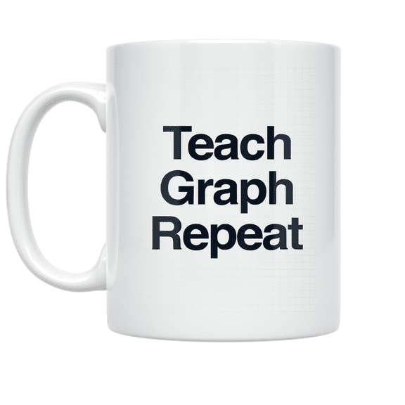 Graph Paper Art Design - Math Enthusiast - 11 oz Ceramic Coffee Mug