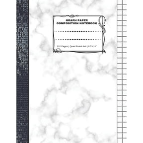 Graph Paper Composition Notebook: 110 Pages - Quad Ruled 4x4 - 8.5" x 11" Marble Large Notebook with Grid Paper - Math Notebook For Students, (Paperback)