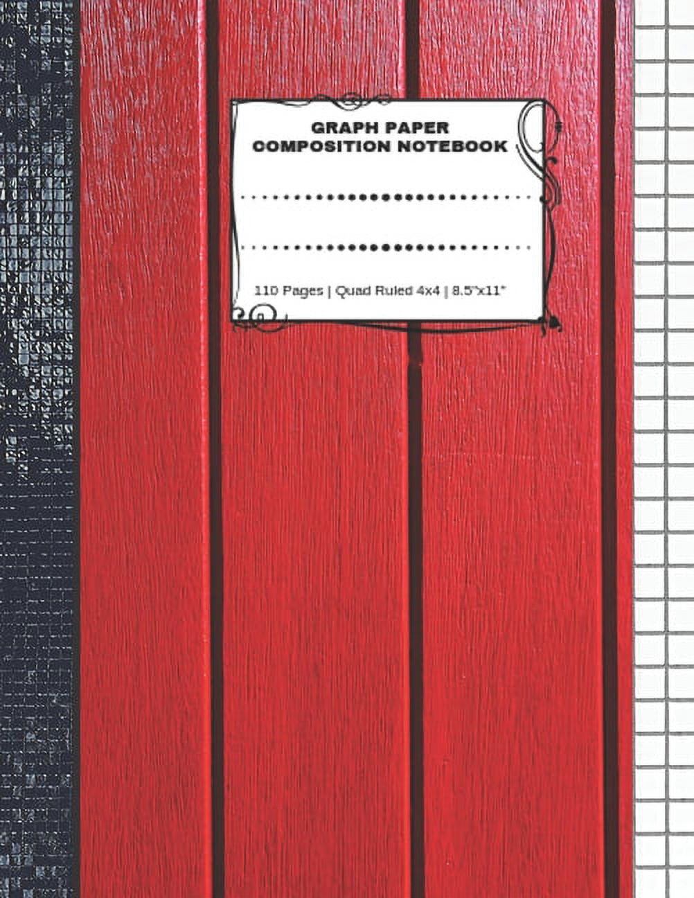 Graph Paper Composition Notebook 110 Pages Quad Ruled 4x4 8.5" x