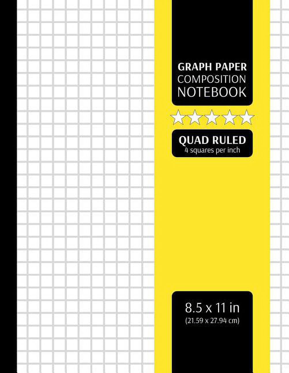 Graph Paper Composition Notebook Grid Graphing Paper, 4x4 Quad Ruled