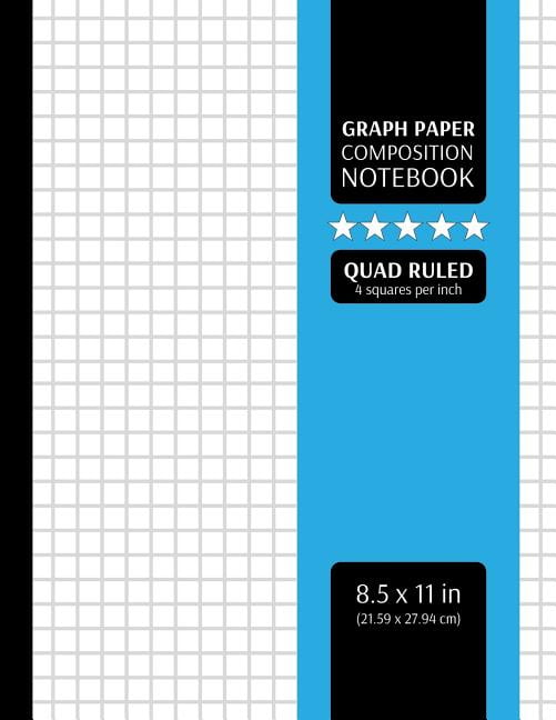 Graph Paper Composition Notebook Grid Graphing Paper, 4x4 Quad Ruled