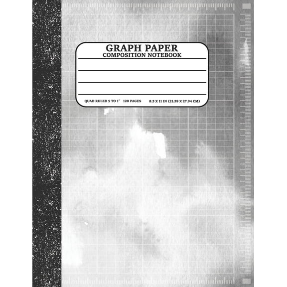 Graph Paper Composition Notebook : Math and Science Lover Graph Paper Cover Watercolor Silver (Quad Ruled 5 squares per inch, 120 pages) Birthday Gifts For Math Lover Teacher, Student Notebook (Paperback)