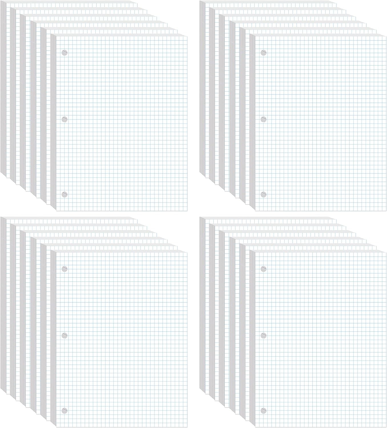 Graph Paper, Loose Leaf Graph Paper, 4 X 4 An Inch Quad Ruled Graph