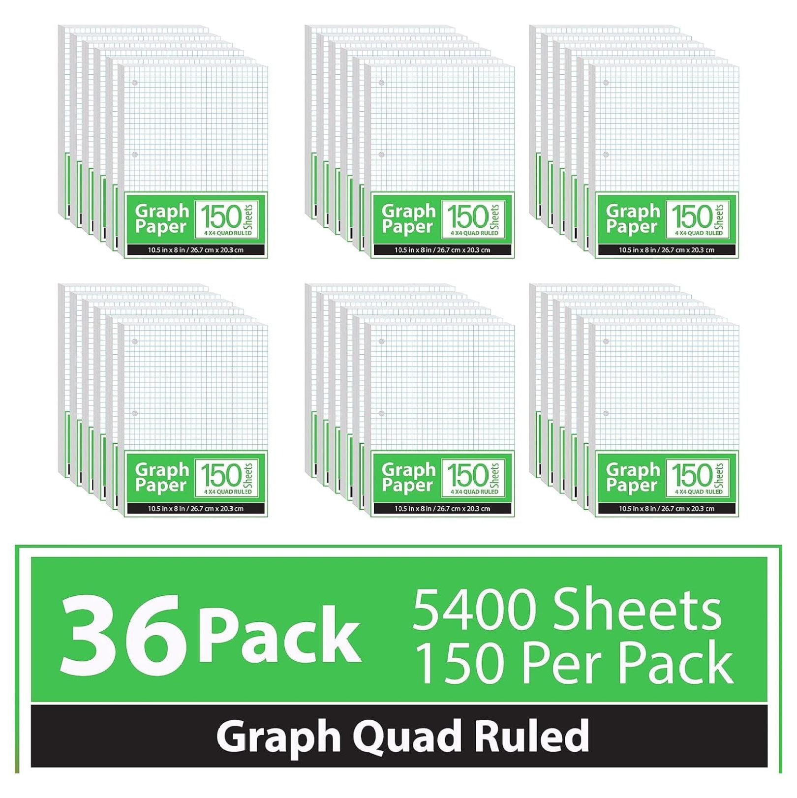 Graph Paper, Loose Leaf Graph Paper, 4 x 4 An Inch Quad Ruled Graph ...