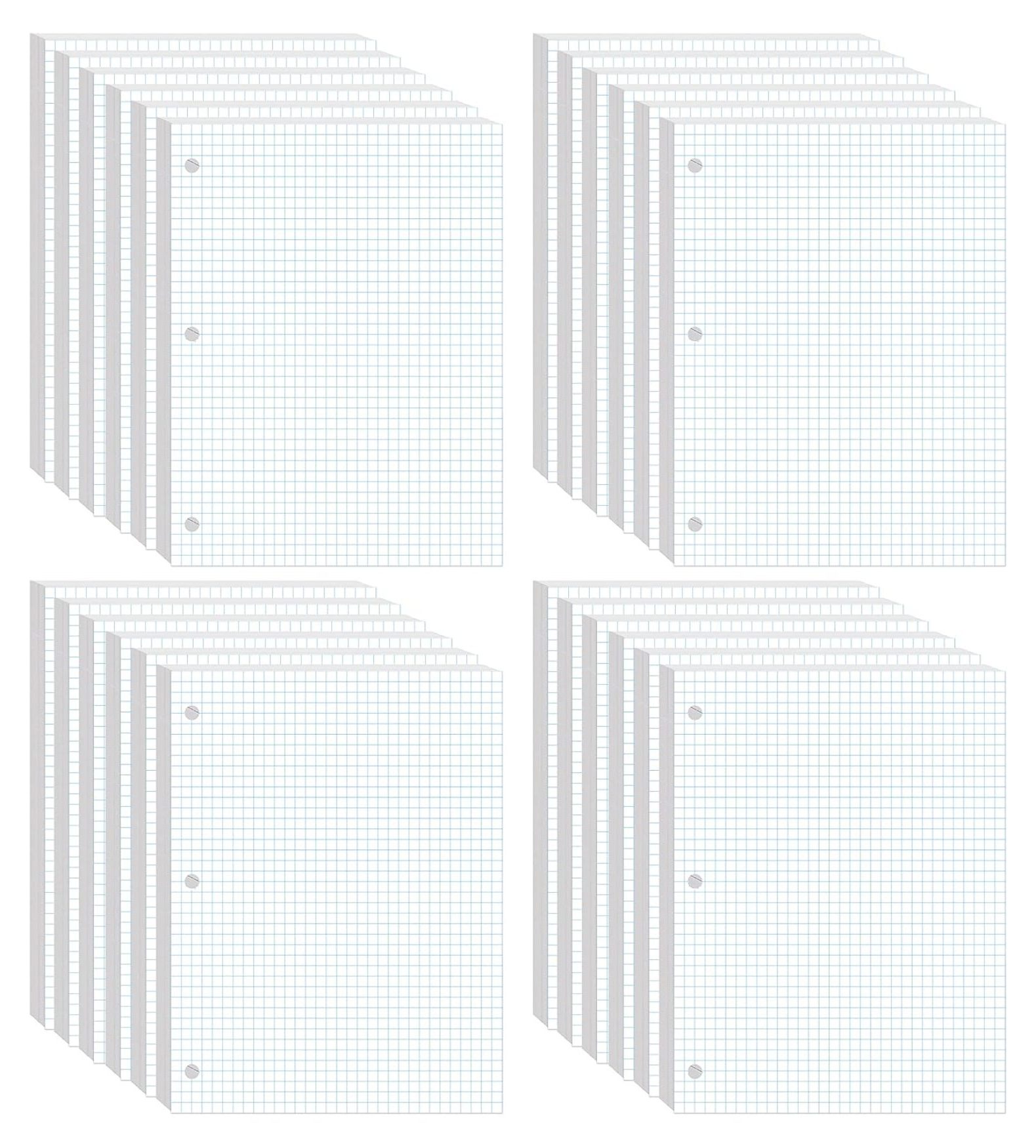 Graph Paper, Loose Leaf Graph Paper, 4 x 4 An Inch Quad Ruled Graph ...