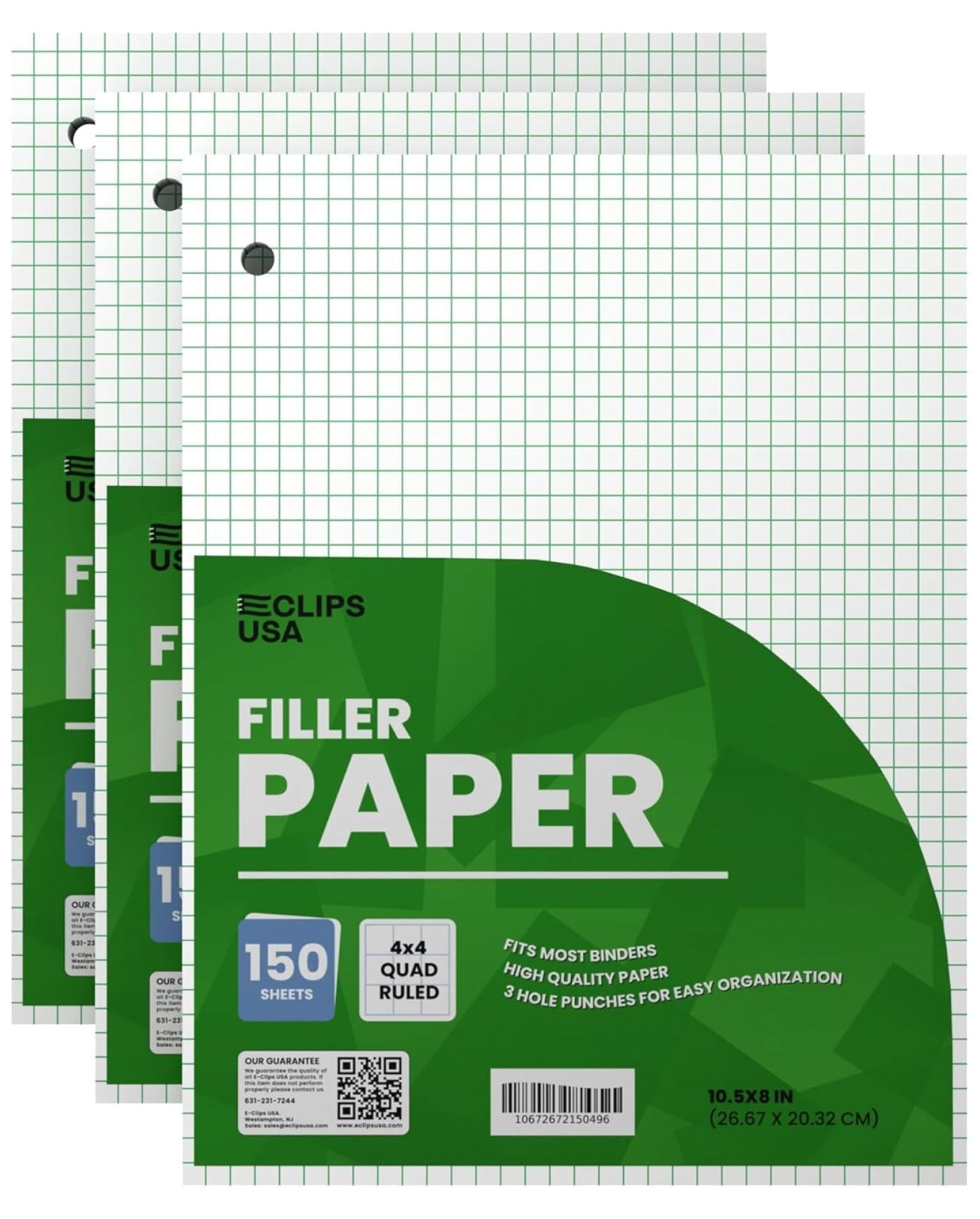 Graph Paper, Loose Leaf Graph Paper, 4 x 4 Squares Per Inch Quad Ruled ...