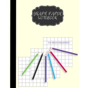 Graph Paper Notebook 1/4 inch squares: Graph Paper Composition Book For Children and Women 8 x 10 inch, 122 Pages, (Paperback)