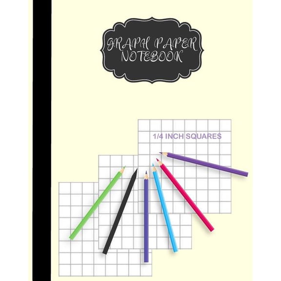 Graph Paper Notebook 1/4 inch squares : Graph Paper Composition Book For Children and Women 8 x 10 inch, 122 Pages (Paperback)