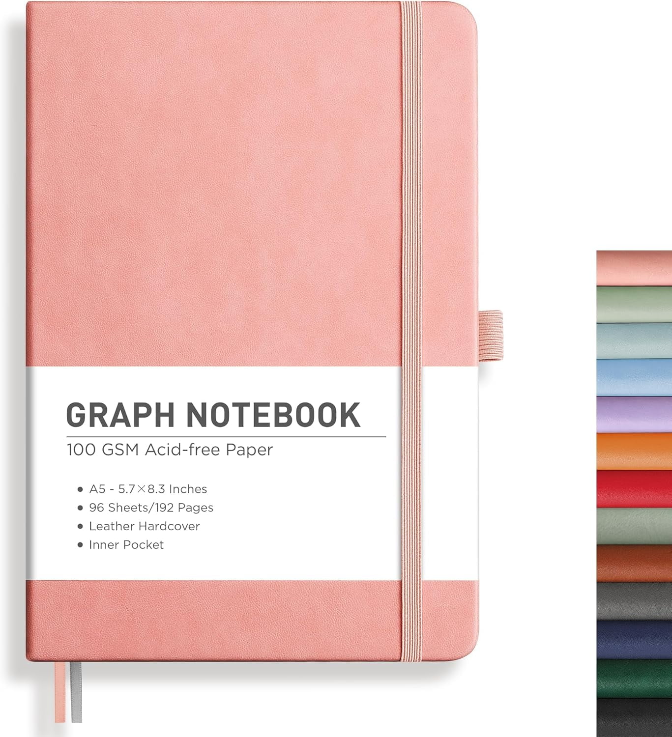 Graph Paper Notebook, A5 Grid Notebook Journal with 192 Pages, 5.7'' × ...