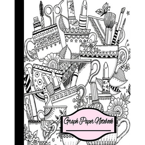 Graph Paper Notebook: Cute Cat Cover Graph Notebook, 5x5 Graph 110 Sheets (Large, 8 x 10) Coloring Cover Page and Bonus Back Page, Matte. Science and Math Problem Solving Fashion and Makeup Theme. Col