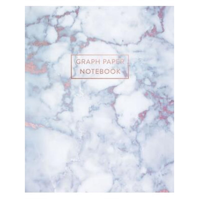 Graph Paper Notebook: Radiant Moonstone, White Grey Marble - 8 x 10 - 5 ...