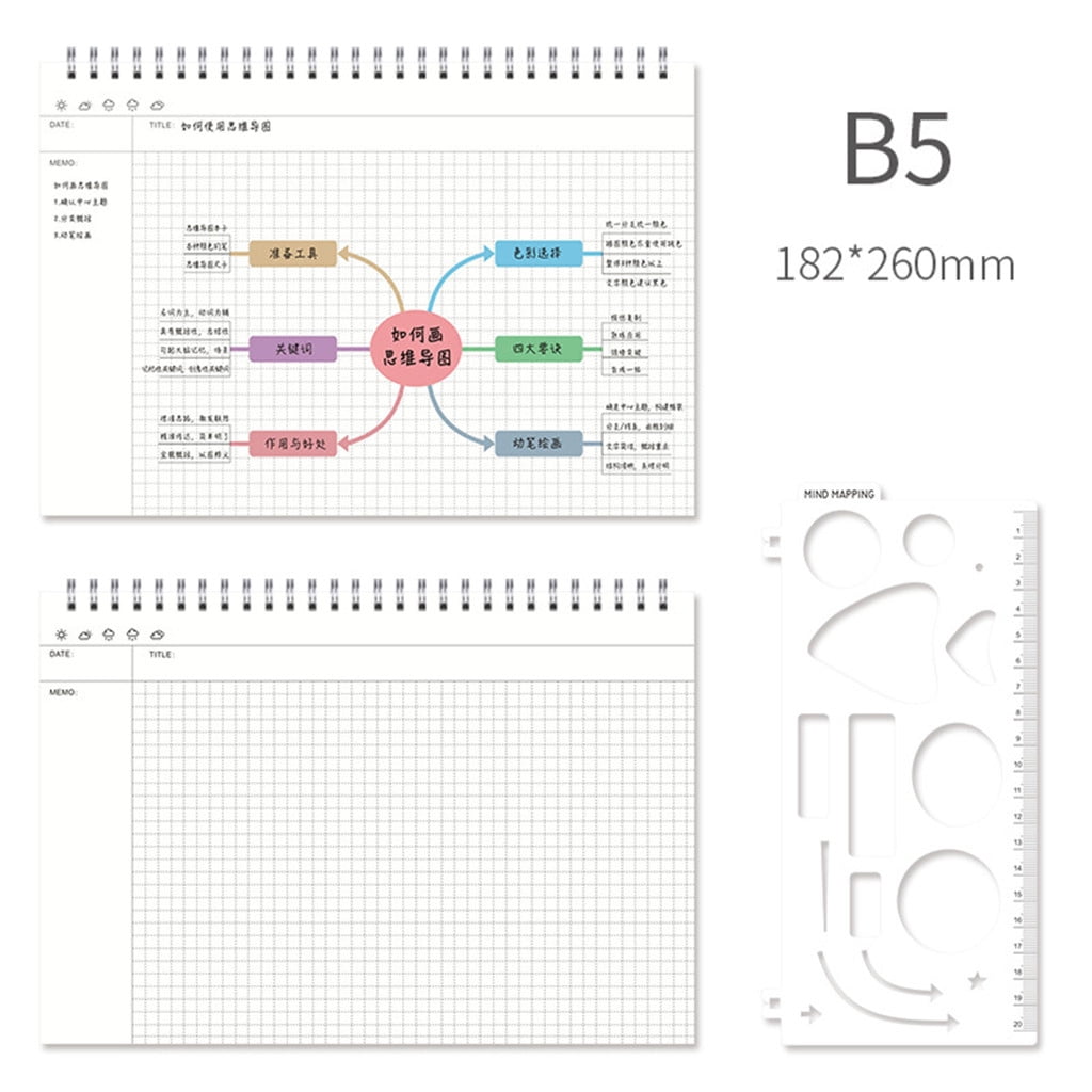 Graph Paper Notebook, Spiral Graph Notebook with Ruler, B5/A4 Graph ...