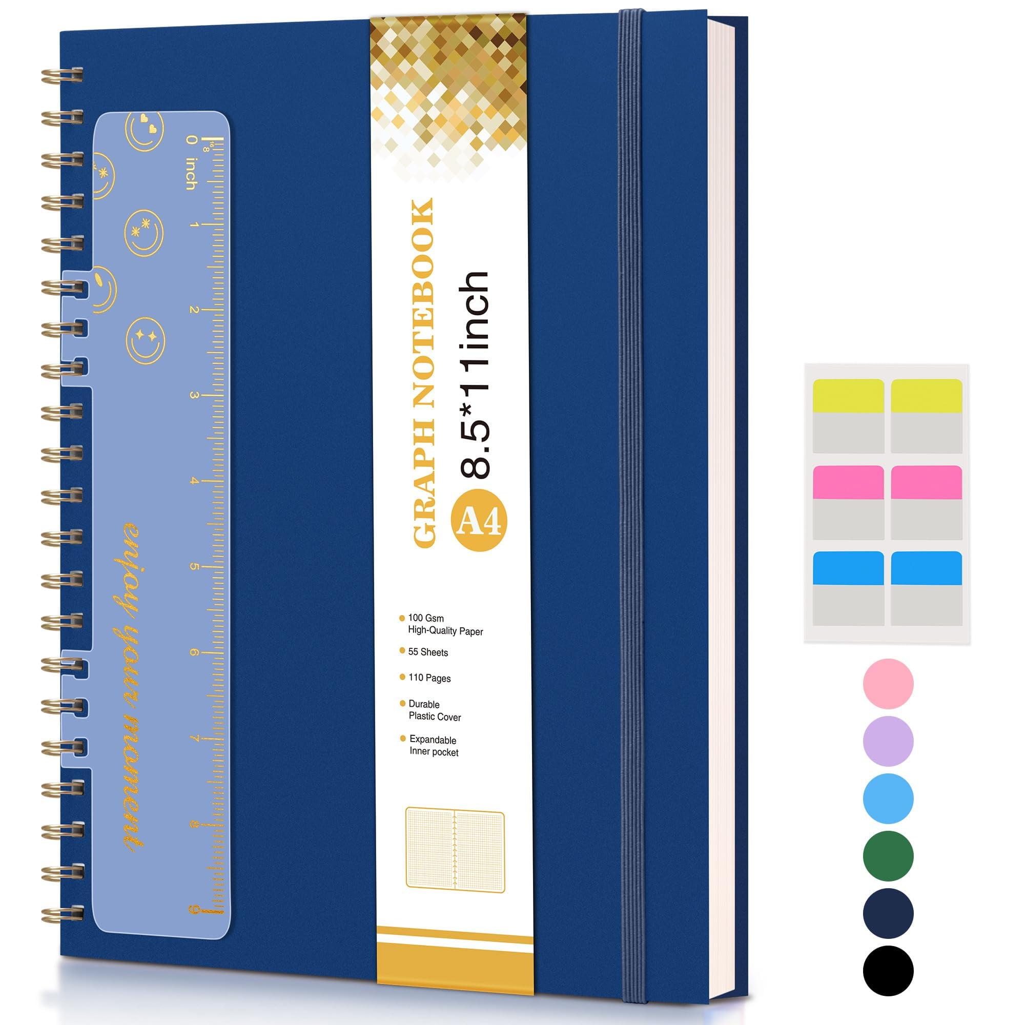 Graph Paper Notebook, Spiral Notebook Journal 8.5â€ x 11â€, A4 Large ...