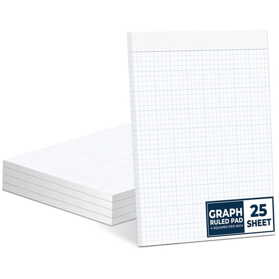 Graph Paper Pad 8.5 x 11, 3 Pack, 4x4 Graph Ruled, Grid Paper Pad ...