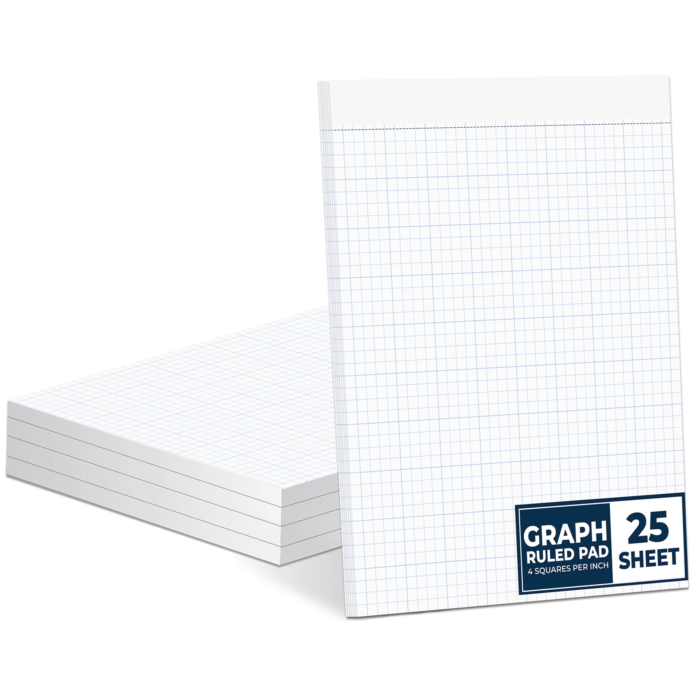 Graph Paper Pad 8.5 x 11, 3 Pack, 4x4 Graph Ruled, Grid Paper Pad ...