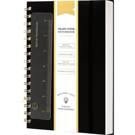 Graph Paper Spiral Notebook A5 Graphing Notebook 160 Pages - Walmart.com