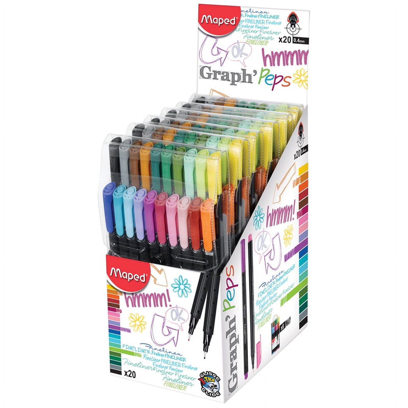 Graph'Peps 0.4mm Fine Felt Tipped Pens, Pack of 20 | Bundle of 2 Packs - image 1 of 4