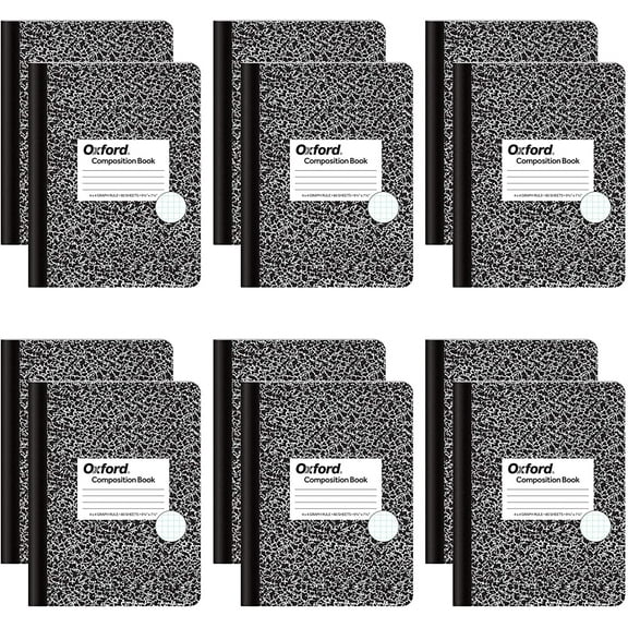 s, Graph Ruled Paper, 9-3/4" x 7-1/2", Black Marble Covers, 80 Sheets, 12 per Pack (63786)