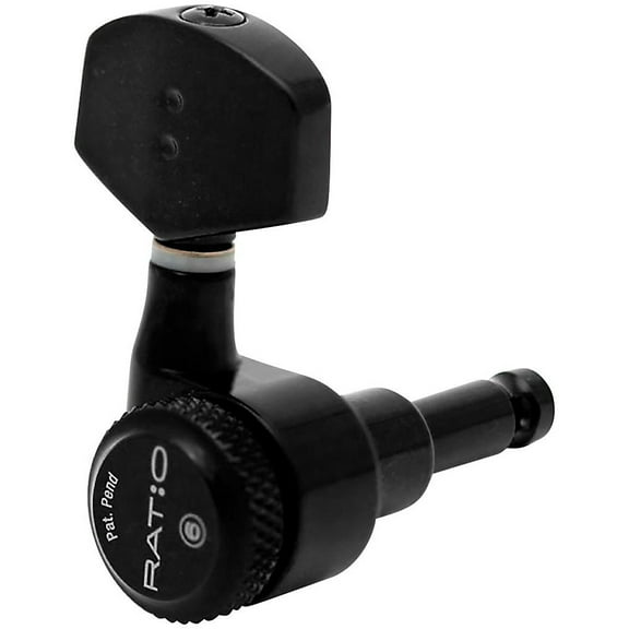 Graph Tech Electric Locking 3+3 Contemporary Tuning Machine Set 2-Pin Black