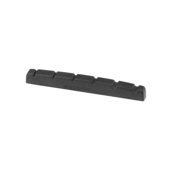 Graph Tech PT-5042-00: Black 42mm Pre-Slotted Guitar Nut Self-Lubricating TUSQ XL Nuts Replacement for Fender Style, Flat Bottom Strat 6 String Electric Guitar