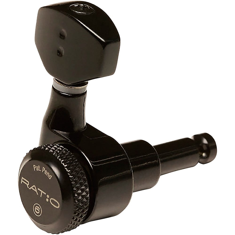 Graphtech - Graph Tech PRL-8721-B0 Ratio 6 In-Line Electric Guitar Locking Machine Heads - Mini Contemporary Style/Black Finish