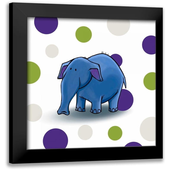 GraphINC 12x12 Black Modern Framed Museum Art Print Titled - Elephant