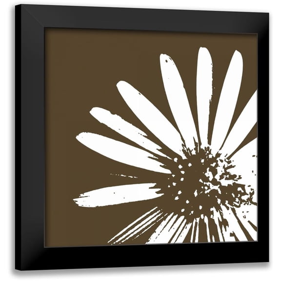 GraphINC 12x12 Black Modern Framed Museum Art Print Titled - Graphic Flower 2