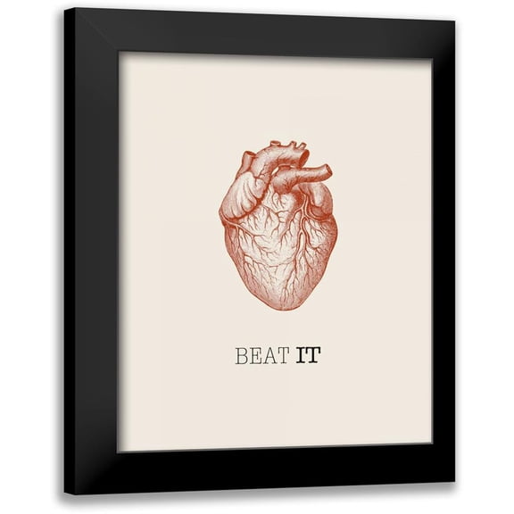 GraphINC 12x14 Black Modern Framed Museum Art Print Titled - Beat It