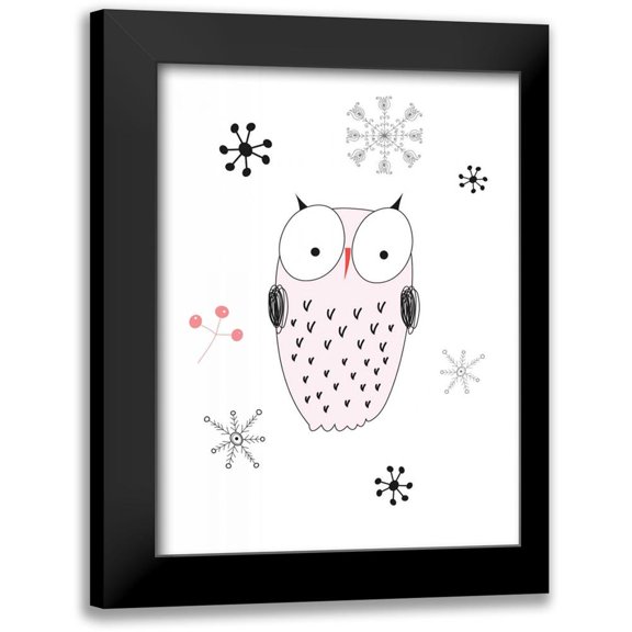 GraphINC 12x14 Black Modern Framed Museum Art Print Titled - Owl III