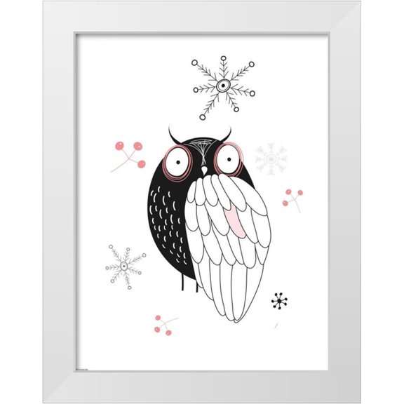 GraphINC 12x14 White Modern Wood Framed Museum Art Print Titled - Owl II