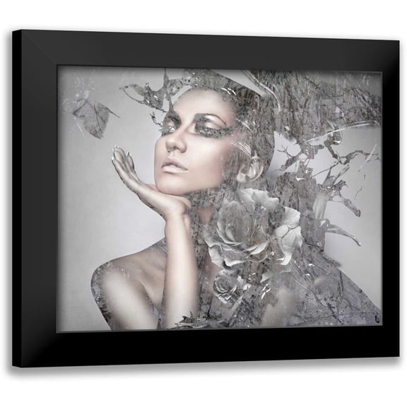 GraphINC 14x12 Black Modern Framed Museum Art Print Titled - Cool Grey