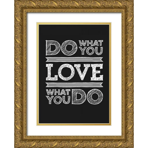 GraphINC 14x18 Gold Ornate Wood Framed with Double Matting Museum Art Print Titled - Do What You Love