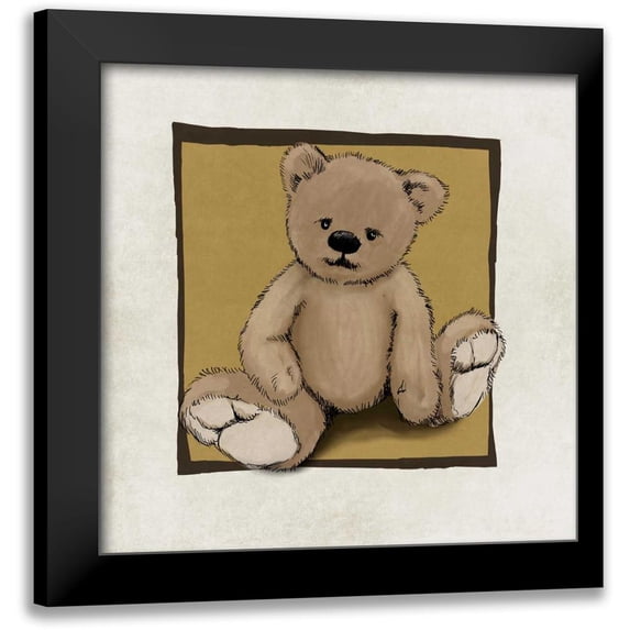 GraphINC 15x15 Black Modern Framed Museum Art Print Titled - Teddy Bear