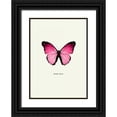 thumbnail image 1 of GraphINC 18x24 Black Ornate Wood Framed with Double Matting Museum Art Print Titled - Pink Butterfly, 1 of 4