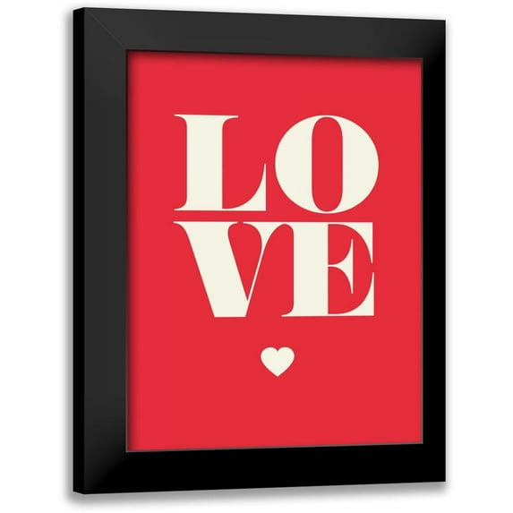 GraphINC 19x24 Black Modern Framed Museum Art Print Titled - Love