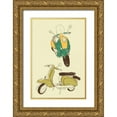 thumbnail image 1 of GraphINC 23x32 Gold Ornate Wood Framed with Double Matting Museum Art Print Titled - Scooter III, 1 of 4