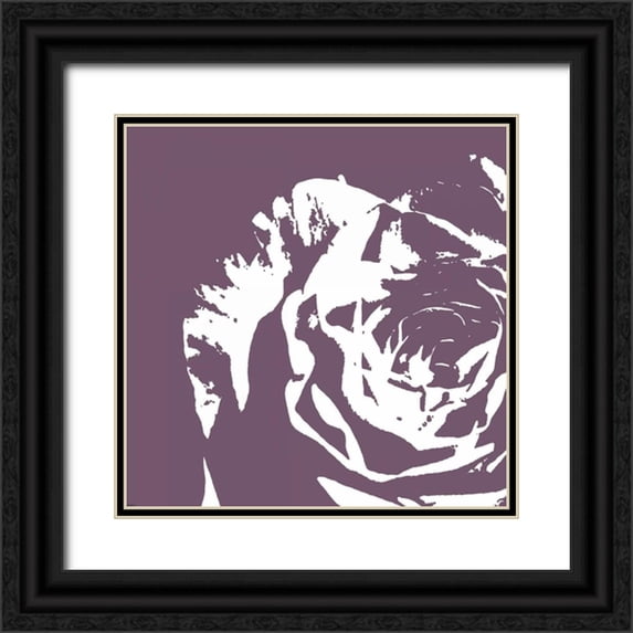 GraphINC 26x26 Black Ornate Wood Framed with Double Matting Museum Art Print Titled - Flower I